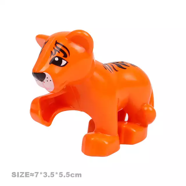 Figurky zvířat ke stavebnici | Styl Lego - Oranžové tygří mládě