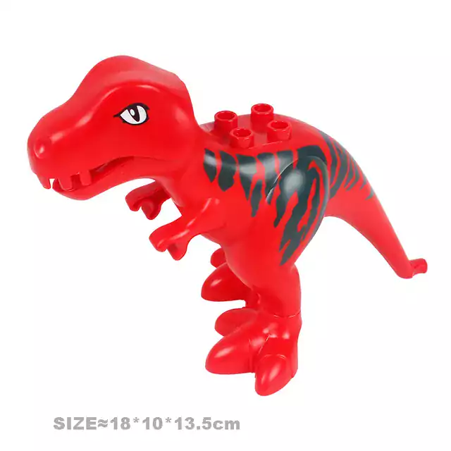 Figurky zvířat ke stavebnici | Styl Lego - Červený tyrannosaurus