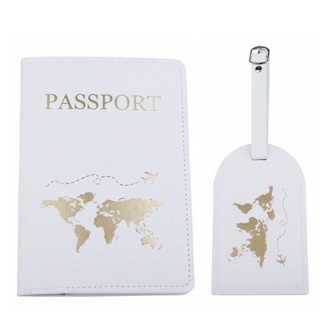 Luxusní sada na cestovní pas a kufr - Bílá 1
