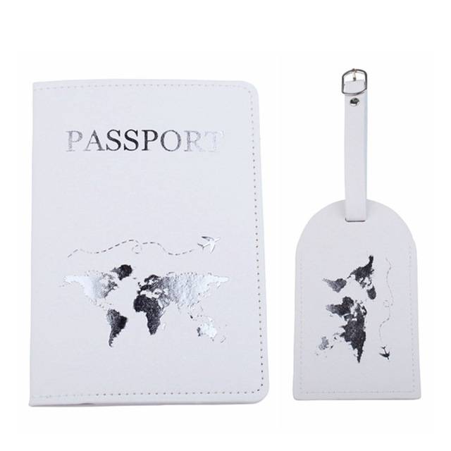 Obal na cestovní pas s visačkou z umělé kůže - Bílá 2