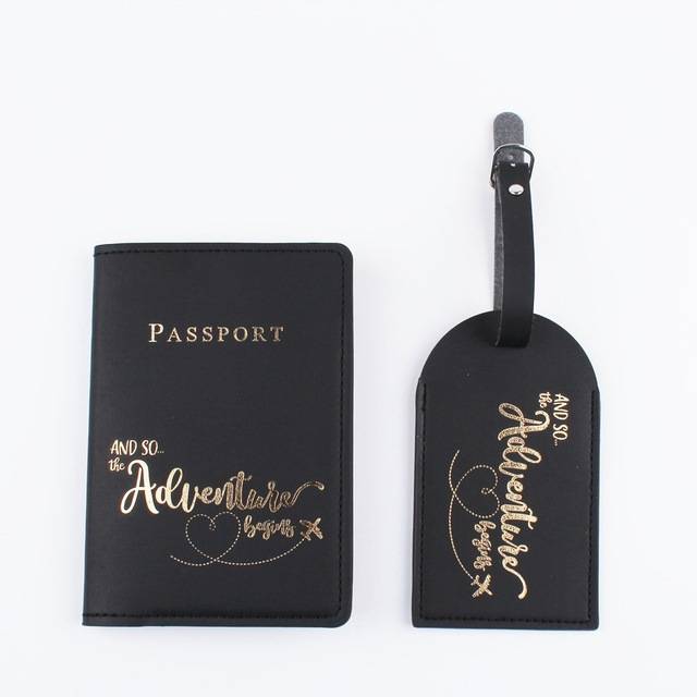 Obal na cestovní pas s visačkou z umělé kůže - černá 2