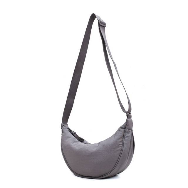 Nylonová dámská kabelka přes rameno - klasická šedá
