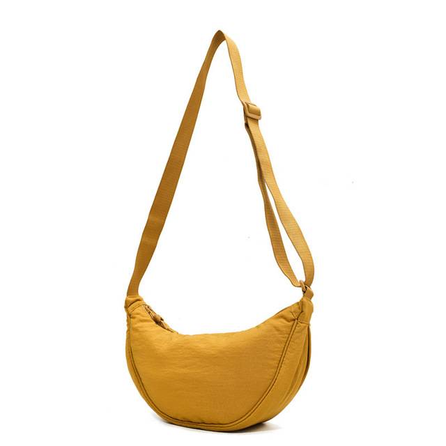 Nylonová dámská kabelka přes rameno - klasická žlutá