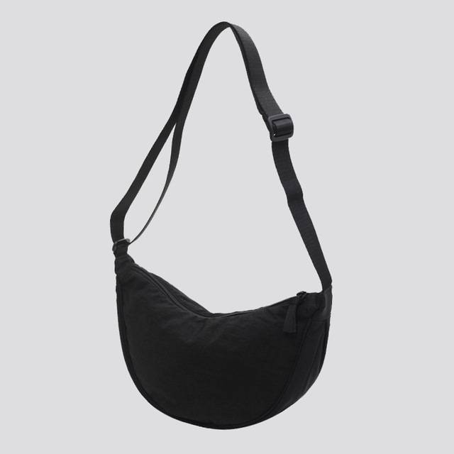 Nylonová dámská kabelka přes rameno - klasická černá