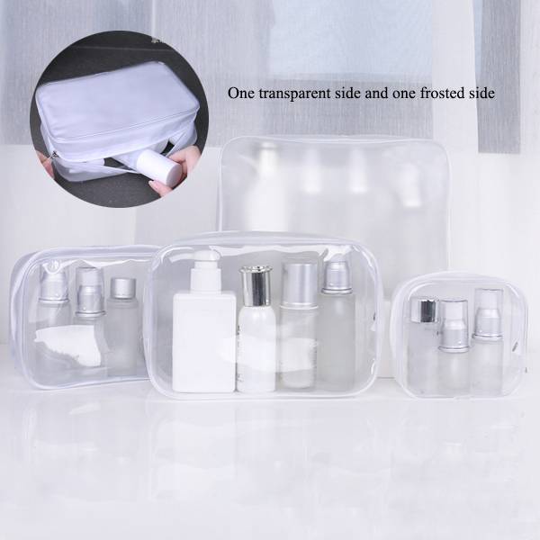 Transparentní kosmetická taška se zipem - 1ks-29, M