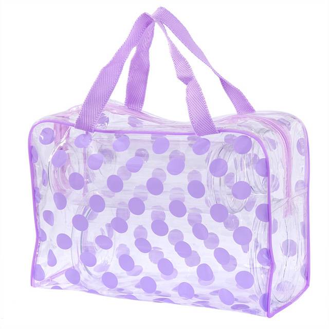 Dámská průhledná cestovní kosmetická taška - fialová-200006152