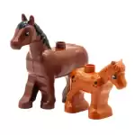Dva hnědé koně