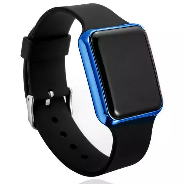 Módní digitální LED sportovní hodinky - Černá Modrá