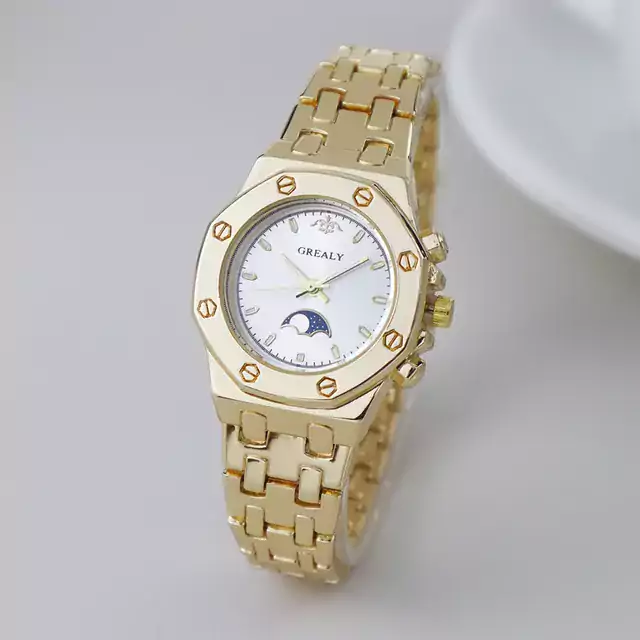 Elegantní stylové dámské hodinky - Zlato bílá