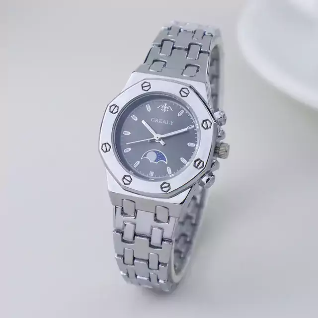 Elegantní stylové dámské hodinky - Stříbrná černá