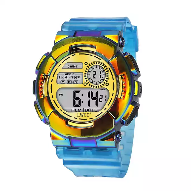 Vodotěsné digitální hodinky - Modré zlato