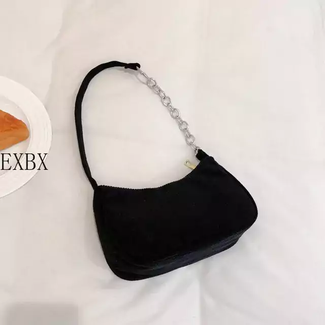 Módní vintage dámská kabelka - Řetízek-černý