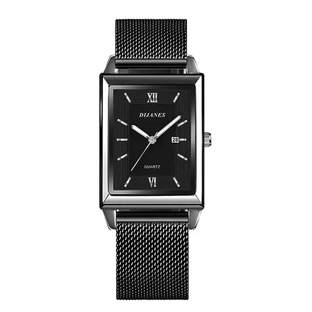 Luxusní dámské hodinky s ocelovým náramkem - Černá Stříbrná