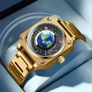 Luxusní voděodolné hodinky s motivem zeměkoule