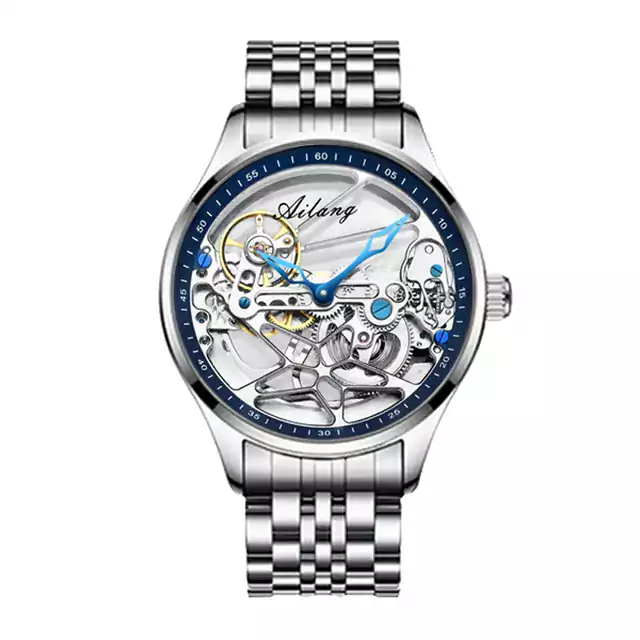 Ocelové luxusní pánské hodinky - Ocelově stříbrná modrá