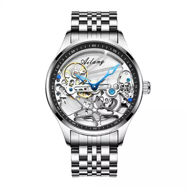 Ocelové luxusní pánské hodinky - Ocelově stříbrná černá