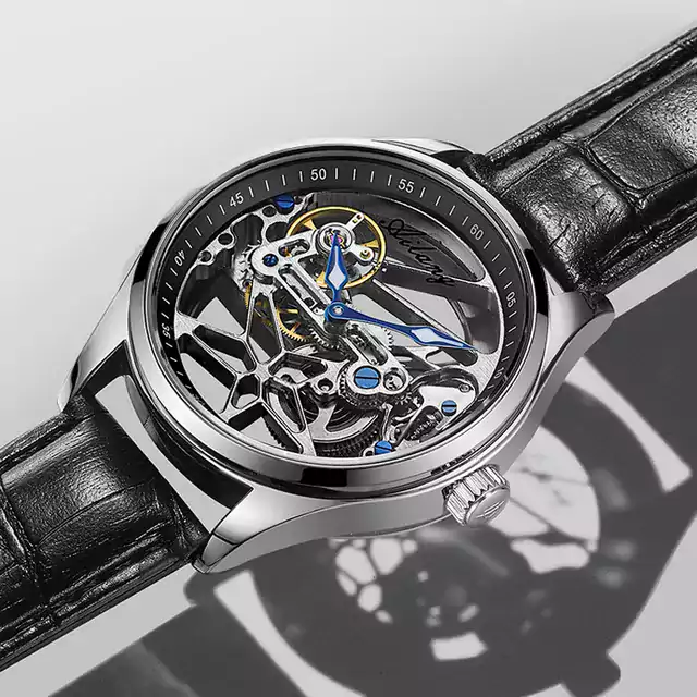 Ocelové luxusní pánské hodinky - Stříbrná černá