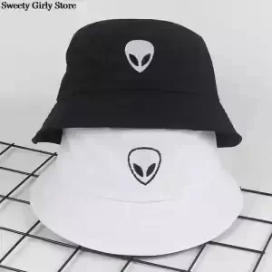 Unisex černobílý bavlněný klobouk