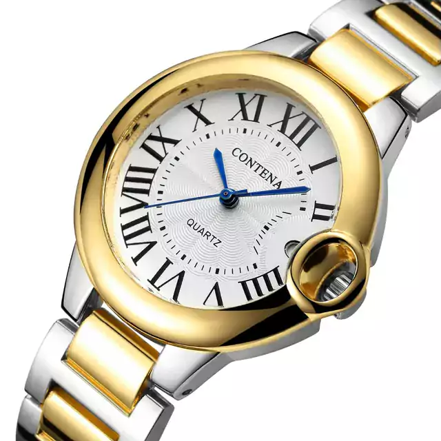Luxusní dámské hodinky římské číslice - Stříbro zlato