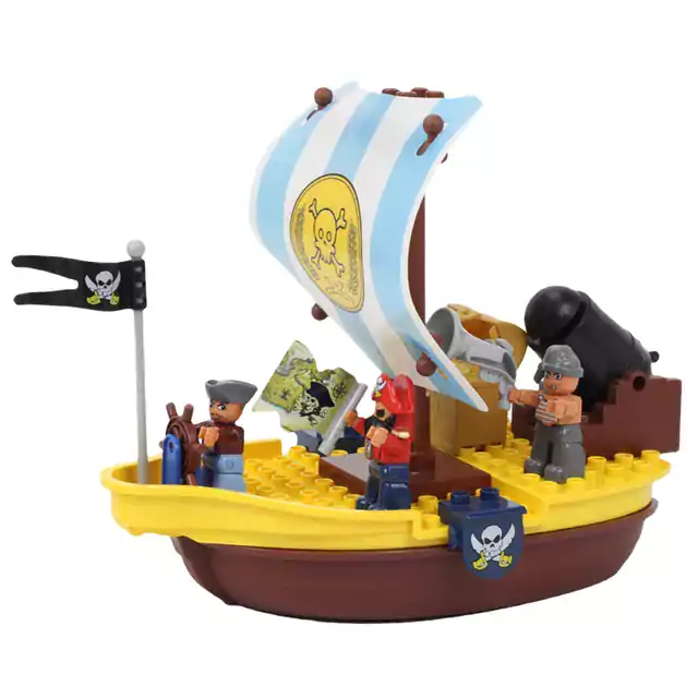 Stavebnice pirátské lodi | Styl Lego - pirátská loď pokladů