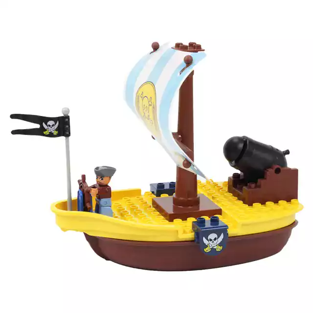 Stavebnice pirátské lodi | Styl Lego - ozbrojená pirátská loď