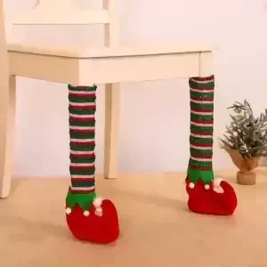 Vánoční potah na nohu židle | vánoční dekorace, styl bota – 4 ks