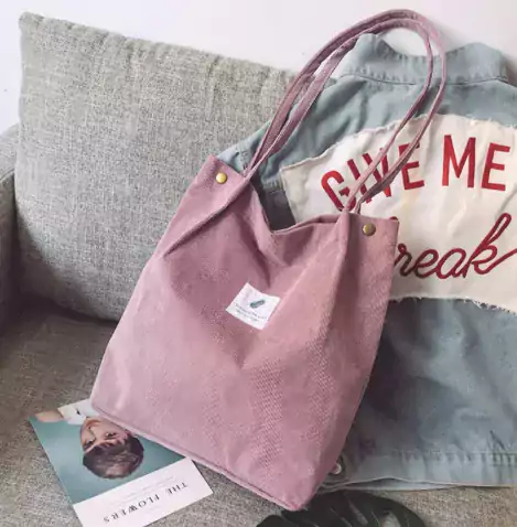 Elegantní pevná nákupní kabelka - růžový