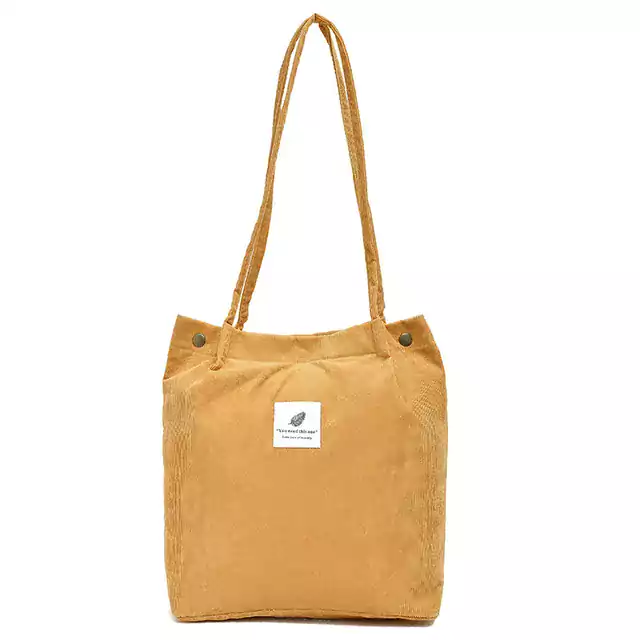 Elegantní pevná nákupní kabelka - Žlutá