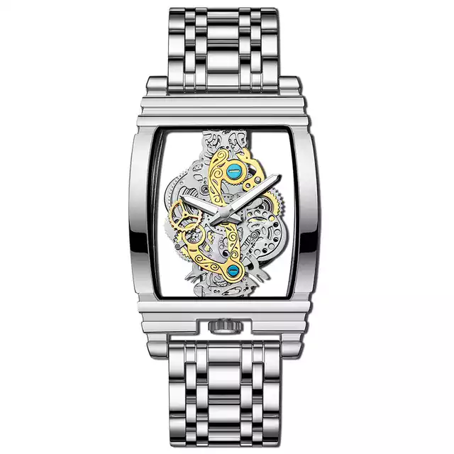 Elegantní vodotěsné pánské sportovní hodinky - Stříbrný