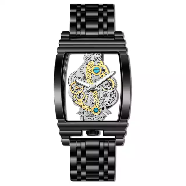 Elegantní vodotěsné pánské sportovní hodinky - Černá