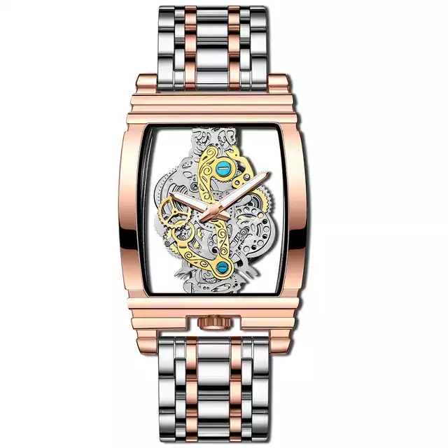 Elegantní vodotěsné pánské sportovní hodinky - Stříbrná růže