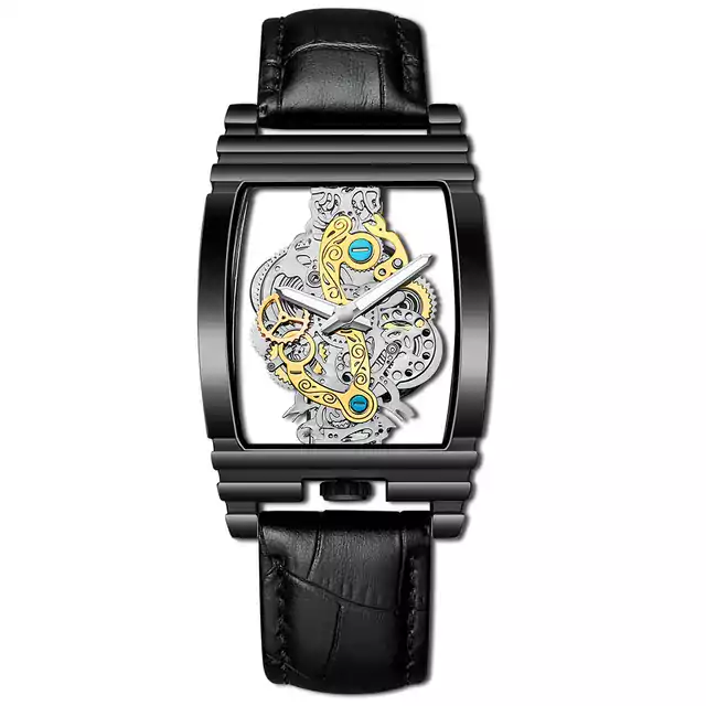 Elegantní vodotěsné pánské sportovní hodinky - Kůže Černá