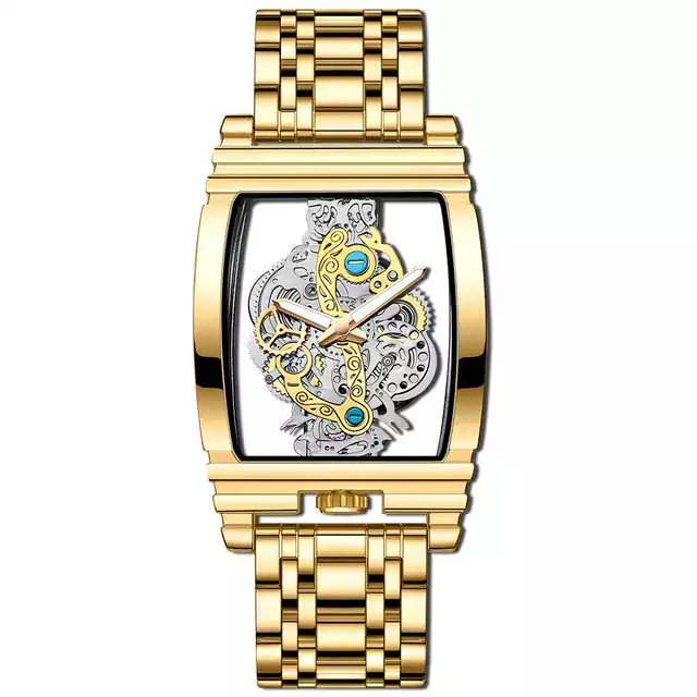 Elegantní vodotěsné pánské sportovní hodinky - Zlato