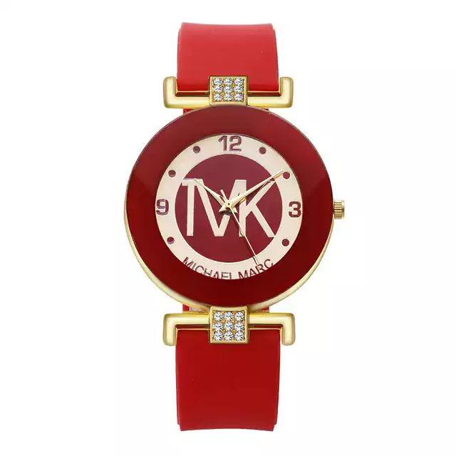 Módní dámské hodinky se silikonovým řemínkem - Červené