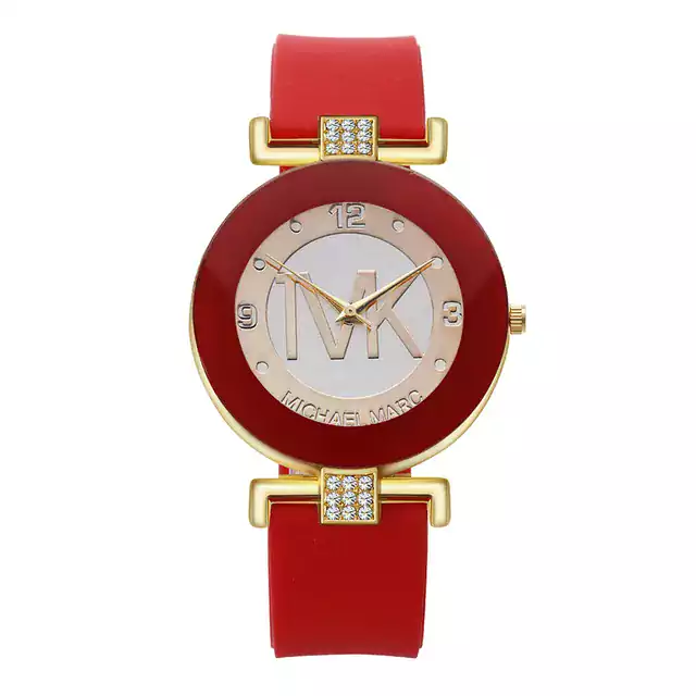 Módní dámské hodinky se silikonovým řemínkem - Červená 1