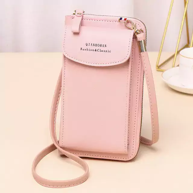 Minimalistická dívčí módní kabelka - růžový