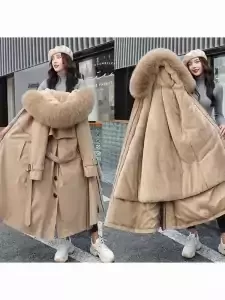 Extra dlouhý ženský zimní kabát