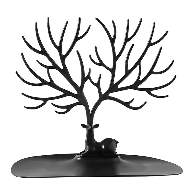 Organizér na šperky ve tvaru stromu - Černá