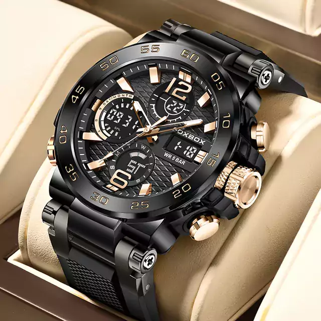 Luxusní sportovní hodinky - Černá růže