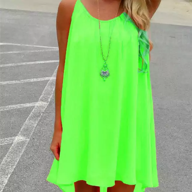 Volné letní plážové šaty - Zelená, 5XL