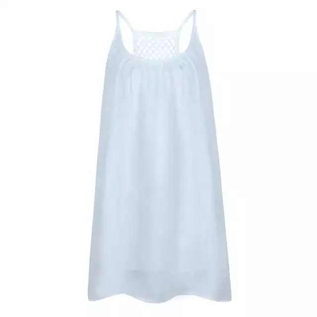 Volné letní plážové šaty - Bílý, XXL