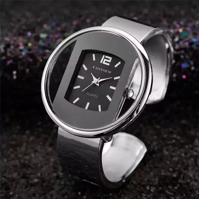 Luxusní hodinky s kreativním designem - Stříbrná černá