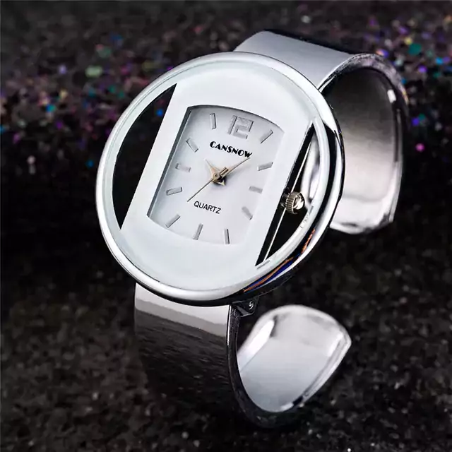 Luxusní hodinky s kreativním designem - stříbrná bílá