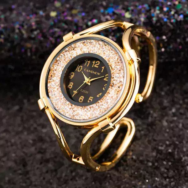 Luxusní dámské hodinky - Zlatá černá