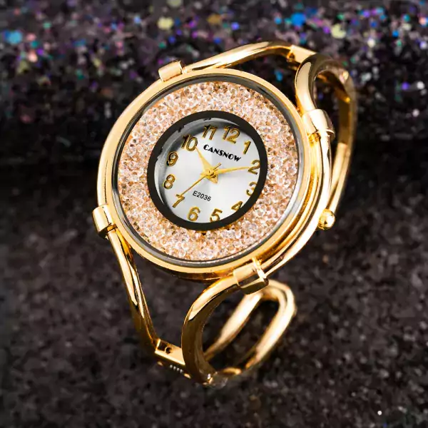 Luxusní dámské hodinky - Zlato bílá
