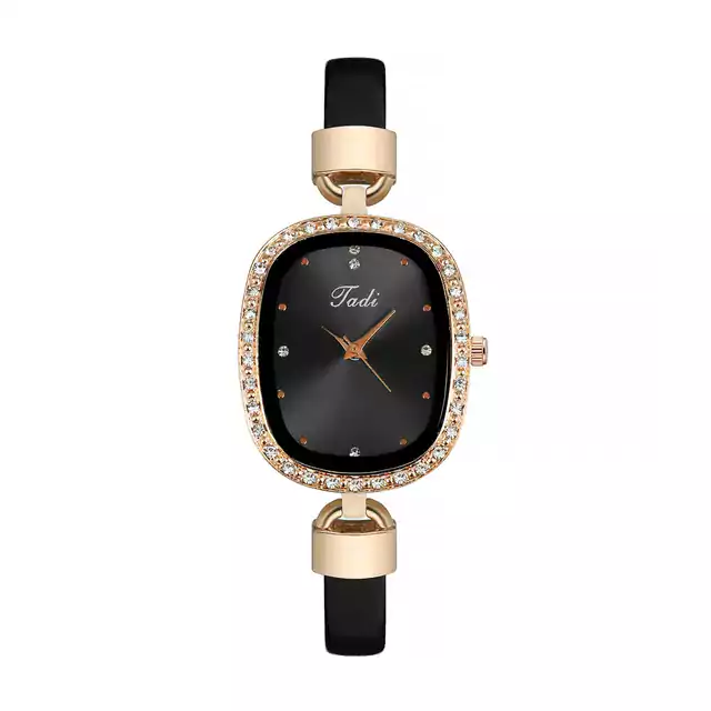 Luxusní dámské hodinky s jemným páskem - Černá