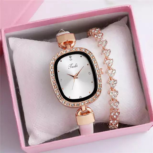 Luxusní dámské hodinky s jemným páskem - Bílý přidat náramek