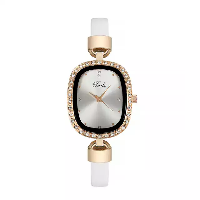 Luxusní dámské hodinky s jemným páskem - Bílý