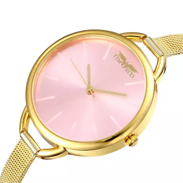 Luxusní dámské hodinky s ocelovým řemínkem - Zlato růžová