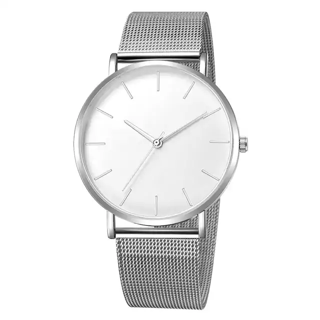 Elegantní pánské hodinky - stříbrná bílá